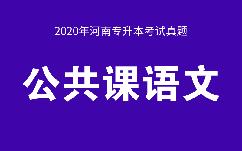 2020年河南专升本公共课语文真题